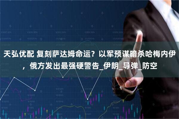 天弘优配 复刻萨达姆命运？以军预谋暗杀哈梅内伊，俄方发出最强硬警告_伊朗_导弹_防空